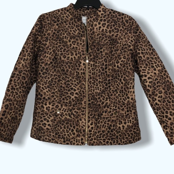 NWT Charter Club Cheetah-Print Jacket Sz Med - Picture 1 of 7